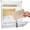 Boîte aux lettres moderne blanc avec compartiment à journaux en acier 2 clés