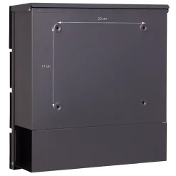 Boîte aux lettres moderne en acier anthracite imitation bois murale avec 2 clés
