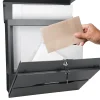 Boîte aux lettres murale anthracite avec 2 clés compartiment à journaux moderne