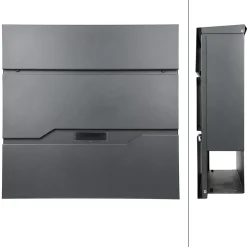Boîte aux lettres murale anthracite avec 2 clés compartiment à journaux moderne