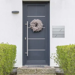 Boîte aux lettres murale gris clair avec 2 clés compartiment à journaux postale