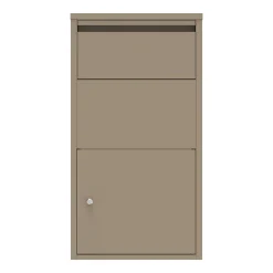 Boîte aux lettres murale taupe en acier galvanisé avec cylindre de sécurité et 2 clés
