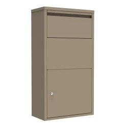 Boîte aux lettres murale taupe en acier galvanisé avec cylindre de sécurité et 2 clés