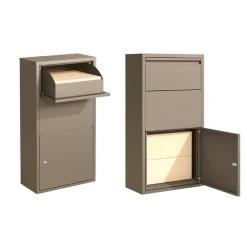 Boîte aux lettres murale taupe en acier galvanisé avec cylindre de sécurité et 2 clés