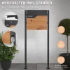 Boîte aux lettres sur pieds boîte postale anthracite imitation bois avec support