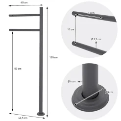 Boîte aux lettres sur une pied boîte postale en acier anthracite/argent moderne