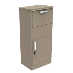 Boîte aux lettres taupe avec compartiment colis en acier galvanisé et double clés