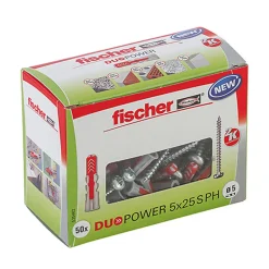 Boîte De 50 Chevilles Bi-matière Fischer Duopower Ph Avec Vis