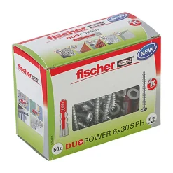 Boîte De 50 Chevilles Bi-matière Fischer Duopower Ph Avec Vis