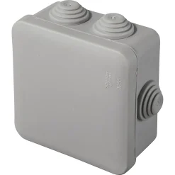 Boîte de dérivation carrée extérieure avec 7 passe-câbles et système de verrouillage 80 x 80 x 45 mm Schneider Electric Mureva gris