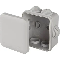 Boîte de dérivation carrée extérieure avec 7 passe-câbles et système de verrouillage 65 x 65 x 45 mm Schneider Electric Mureva Box gris