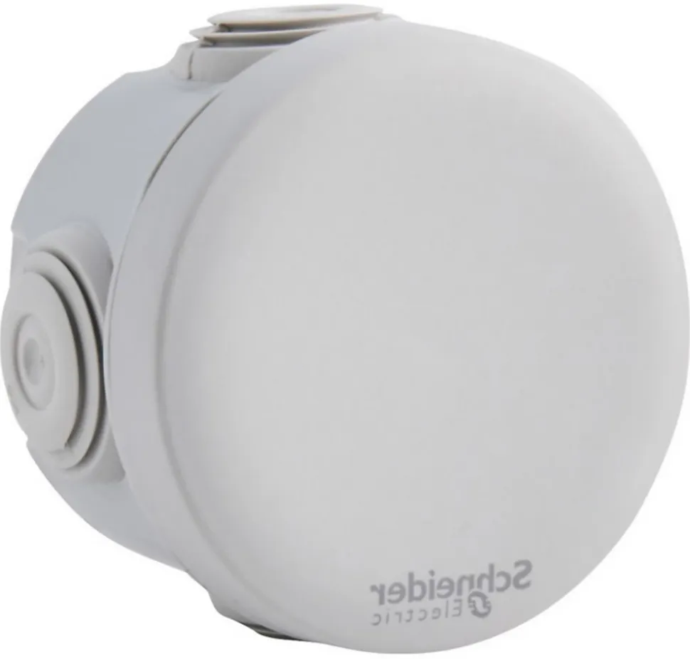 Boîte de dérivation ronde extérieure avec 4 passe-câbles et système de verrouillage 60 x 40 mm Schneider Electric Mureva Box gris