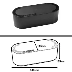 Boîte de rangement de câbles noir D-Line L. 415 x l. 165 mm, bloc 6 prises