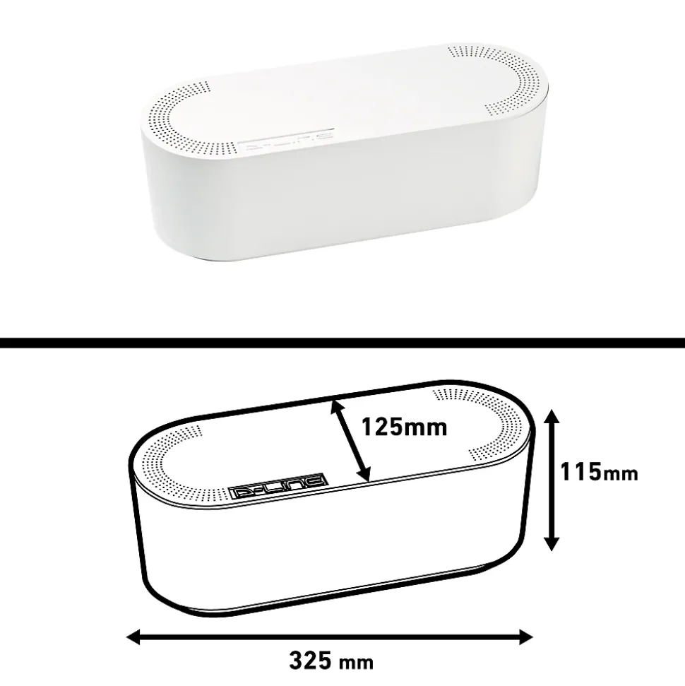 Boîte de rangement de câbles blanc D-Line L. 325 x l. 125 mm, bloc 4 prises