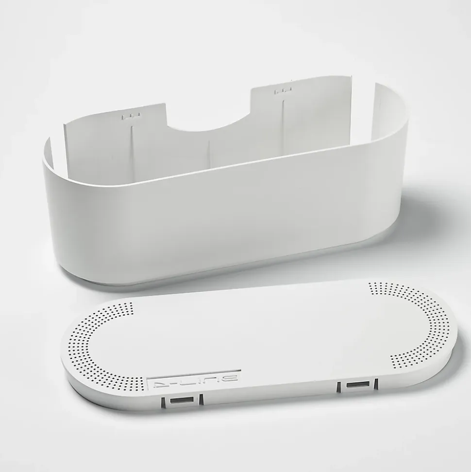 Boîte de rangement de câbles blanc D-Line L. 325 x l. 125 mm, bloc 4 prises