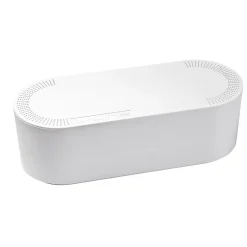 Boîte de rangement de câbles blanc D-Line L. 415 x l. 165 mm, bloc 6 prises