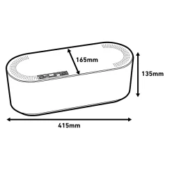 Boîte de rangement de câbles blanc D-Line L. 415 x l. 165 mm, bloc 6 prises