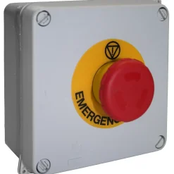 Boîte étanche + arrêt d'urgence et étiquette - Solera