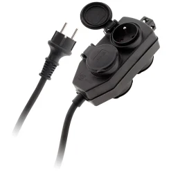 Boîtier de dérivation 4 prises IP44 5m - Noir - Zenitech