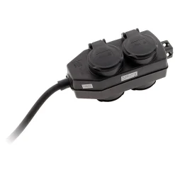 Boîtier de dérivation 4 prises IP44 5m - Noir - Zenitech