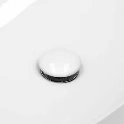 Bouchon de vidange LuxeBath H109mm blanc universel pop-up pour lavabo sans trop-plein avec joints