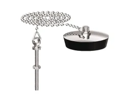 Bouchon d'évier 40x45 plaque inox à chainette avec borne - WATTS - 4643067