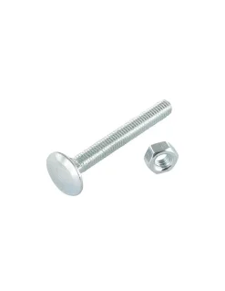 Boulon (vendu avec Ecrou) TRCC JAPY tête ronde collet carré M8X90 Filetage total Acier zingué - 1 pièce