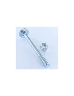 Boulon (vendu avec Ecrou) TRCC JAPY tête ronde collet carré M6X60 Filetage partiel Acier zingué - 30 pièces
