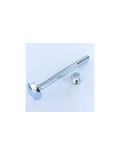 Boulon (vendu avec Ecrou) TRCC JAPY tête ronde collet carré M6X60 Filetage partiel Acier zingué - 30 pièces