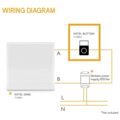 Bouton d'appel lumineux sur deux fils compatible Ding et Dong - Extel - 710803