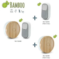 Bouton d'appel supplémentaire sans fil sans pile pour le carillon Bamboo - Bamboo Push - Avidsen - 102503