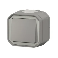 Bouton poussoir Legrand Plexo gris en saillie