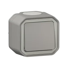 Bouton poussoir Legrand Plexo gris en saillie