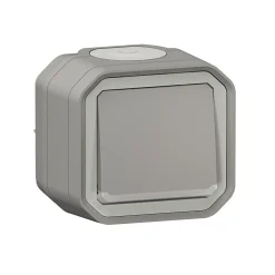 Bouton poussoir lumineux Legrand Plexo gris en saillie