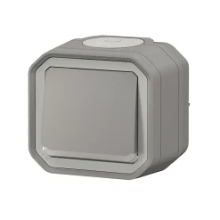 Bouton poussoir lumineux Legrand Plexo gris en saillie