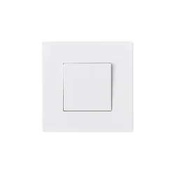 Bouton poussoir sans terre blanc complet
