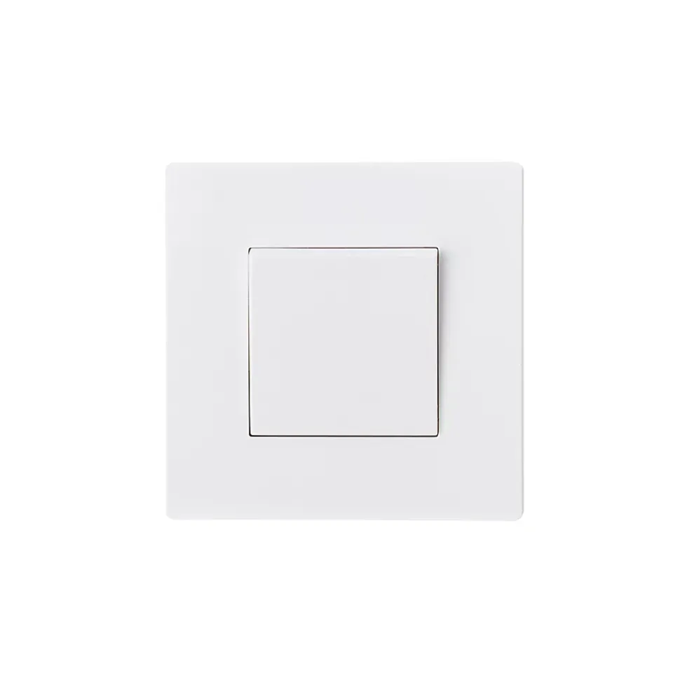 Bouton poussoir sans terre blanc complet