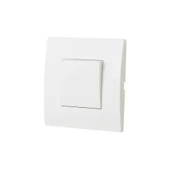 Bouton poussoir sans terre blanc complet