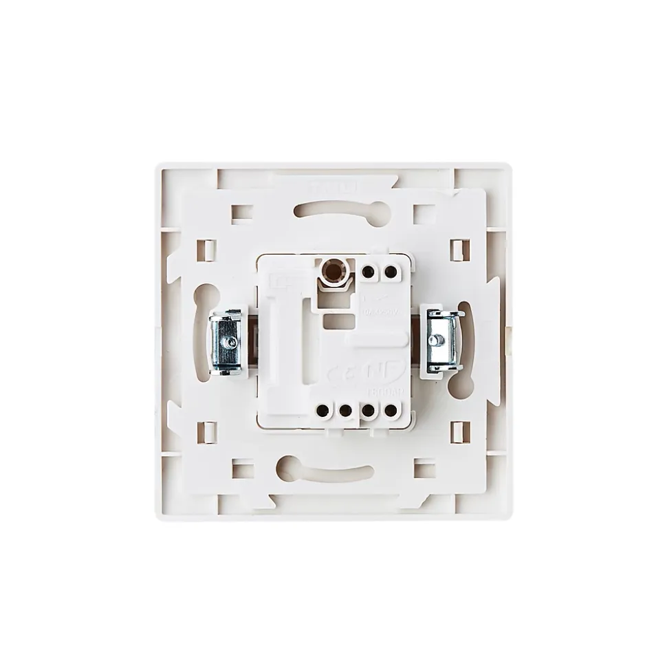Bouton poussoir sans terre blanc complet