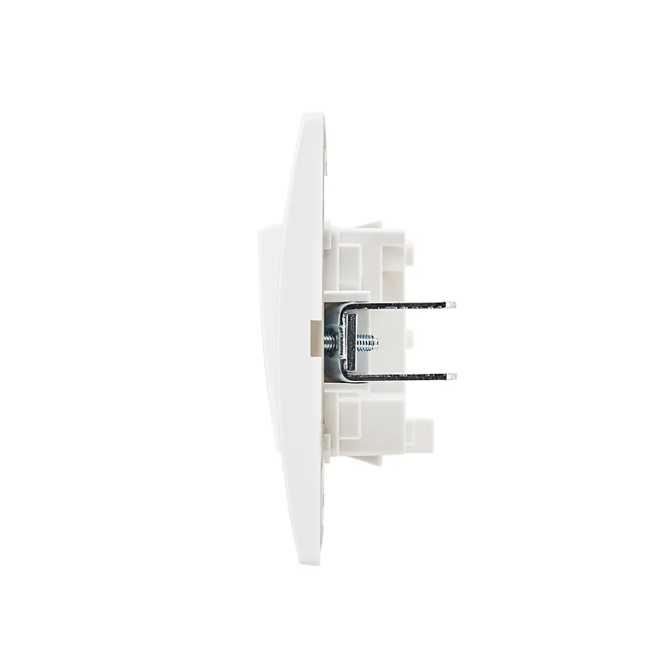 Bouton poussoir sans terre blanc complet