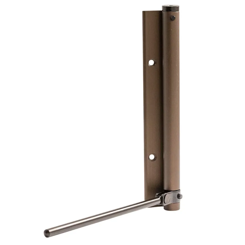 Bras à ressort ferme porte, a corps très fin en Aluminium anodisé bronze