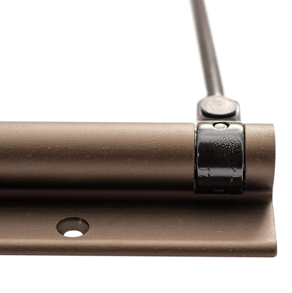Bras à ressort ferme porte, a corps très fin en Aluminium anodisé bronze