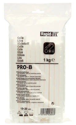 Bâtons de colle Ø 12 mm à usage général. 1 kg. Sac plastique