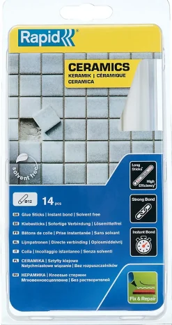 Bâtons de colle pour céramique Ø12mm x 190mm, lot de 14