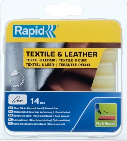 Bâtons de colle pour textiles & cuir Ø12mm x 94mm, lot de 14