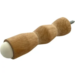Butoir mural en bois hêtre. Diamètre 29mm et longueur 130mm. Bouchon amortisseur en élastomère blanc. MADE IN FRANCE