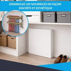 Cache nourrice plomberie ATOLE en acier Blanc - Largeur fixe - Taille 6 : 650 x 850 x 150 mm