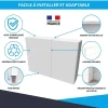 Cache nourrice plomberie ATOLE en acier Blanc - Largeur réglable - Taille 3 : 650 x 355 à 650 x 150 mm