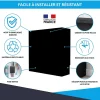 Cache nourrice plomberie ATOLE en acier Noir - Largeur fixe - Taille 2 : 450 x 650 x 150 mm