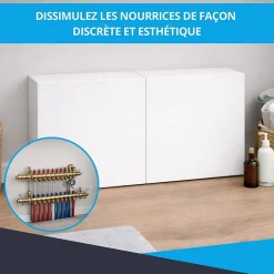 Cache nourrice plomberie ATOLE en acier Blanc - Largeur réglable - Taille 1